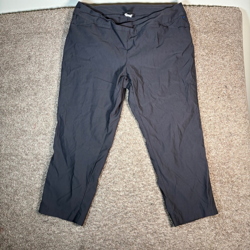 Tribal Dress Pants Cropped‎ Comfort Stretch Career Casual Gray 24W